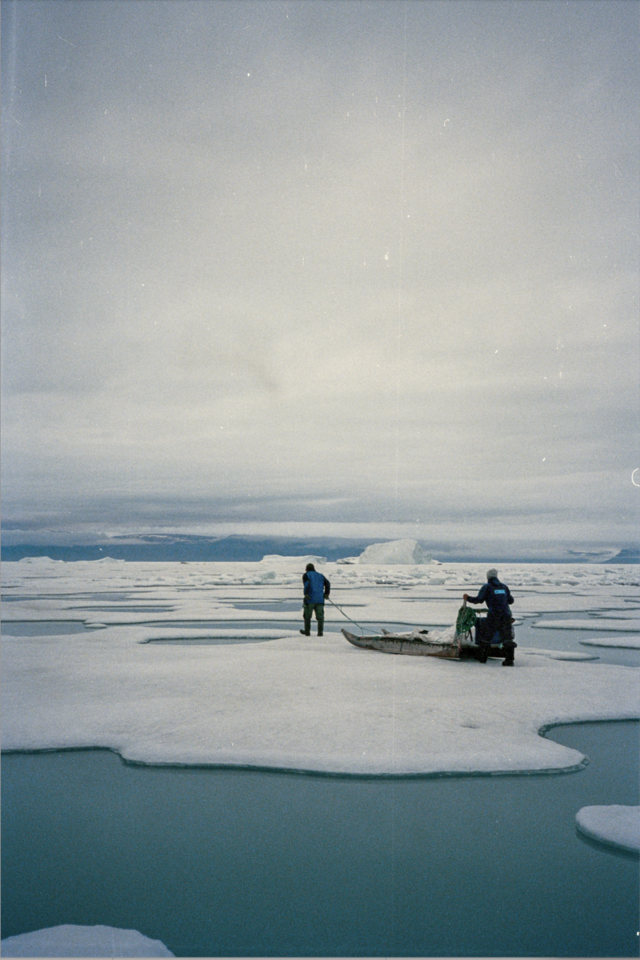 People on the arctic ice.