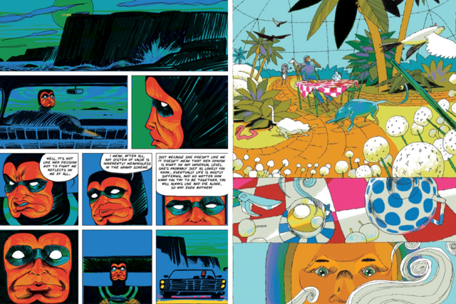 Illustrationer fra to tegneserier