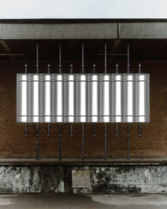 Installation foran facade med murværk