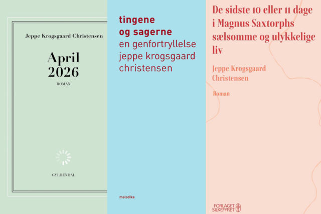 Tre borgforsider med tekst