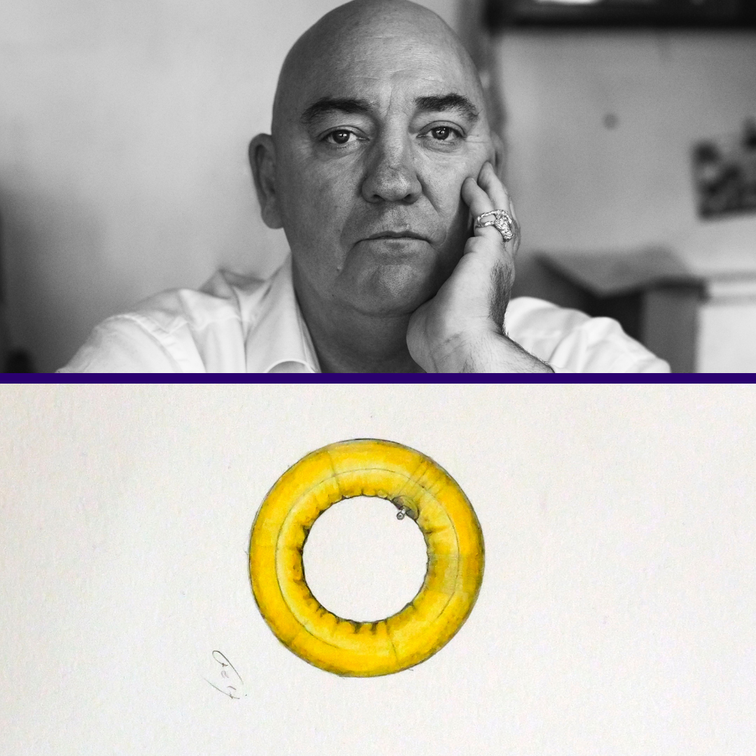 Portrætfoto og skitse