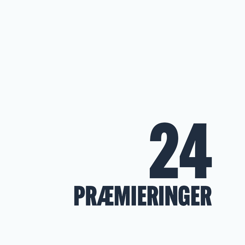 Grafik "24 præmieringer"